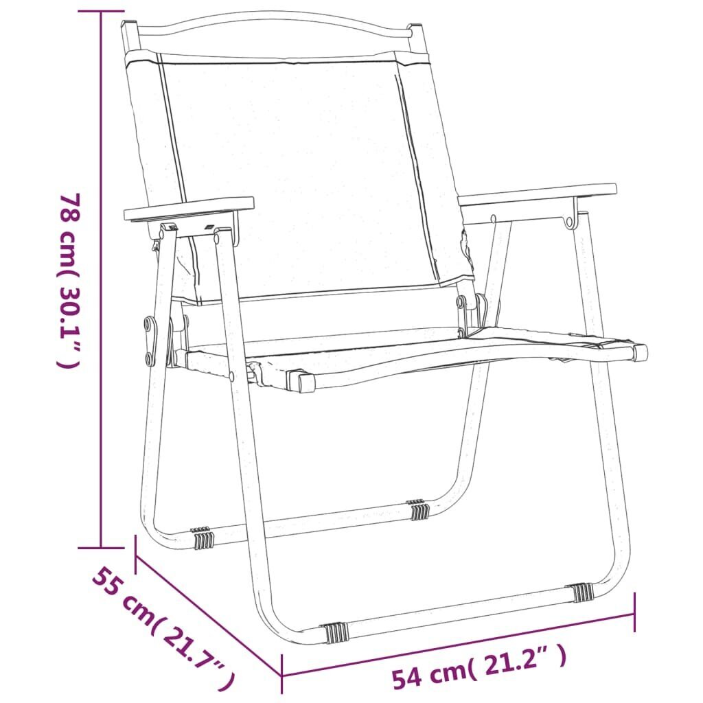 Retkituolit 2 kpl beige 54x55x78 cm Oxford kangas hinta ja tiedot | Puutarhatuolit | hobbyhall.fi