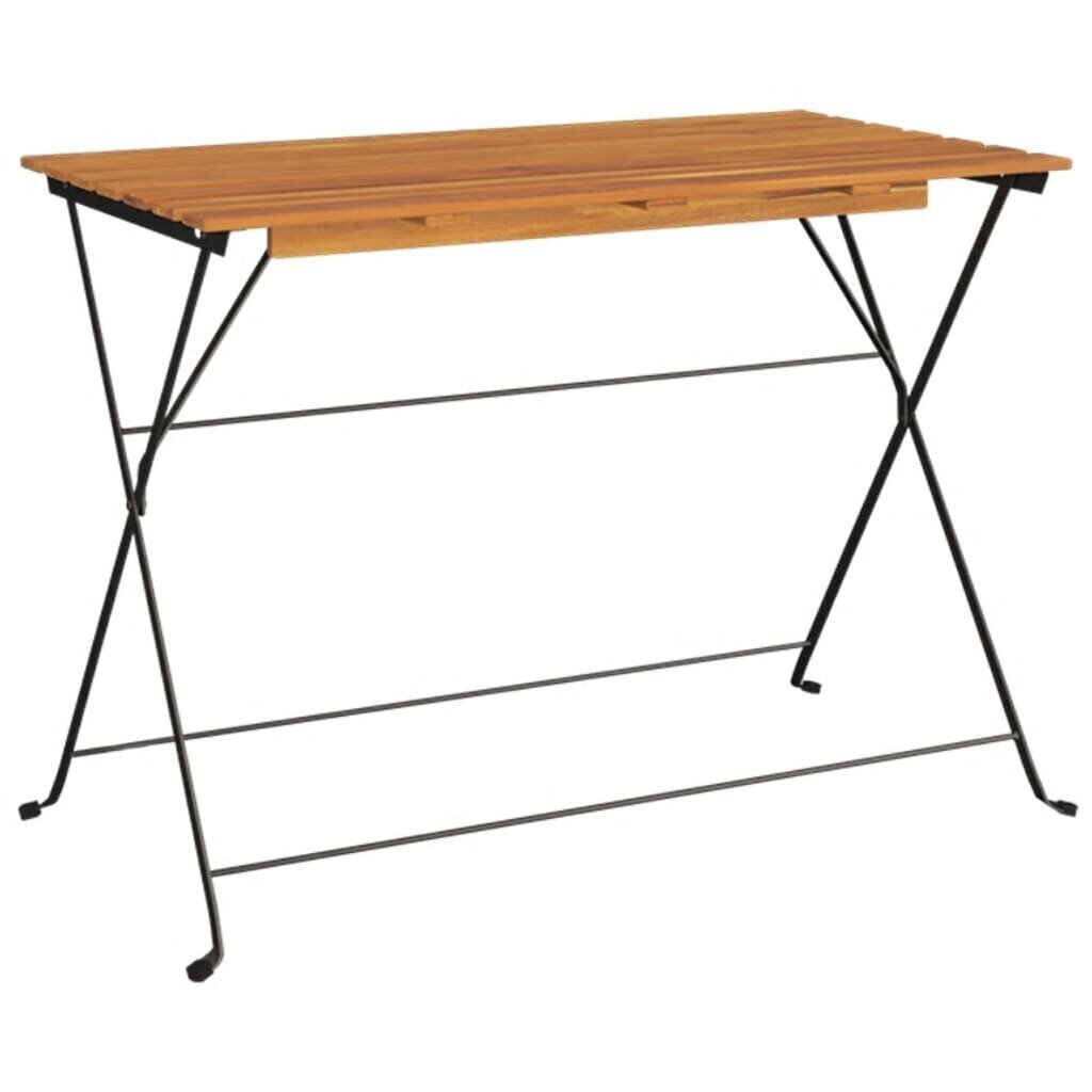 Kokoontaitettava bistropöytä 100x54x71 cm akasiapuu ja teräs hinta ja tiedot | Puutarhapöydät | hobbyhall.fi