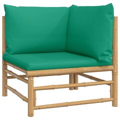 Kulmasohvaosa vihreillä tyynyillä, bambua hinta ja tiedot | Puutarhatuolit | hobbyhall.fi
