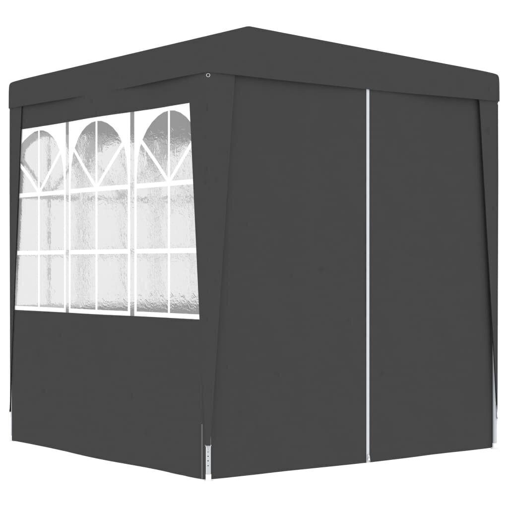 Ammattilaisten juhlateltta sivuseinillä 2x2m antrasiitti 90g/m² hinta ja tiedot | Puutarhapaviljongit | hobbyhall.fi