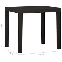 Puutarhapöytä antrasiitti 79x65x72 cm muovi hinta ja tiedot | Puutarhapöydät | hobbyhall.fi