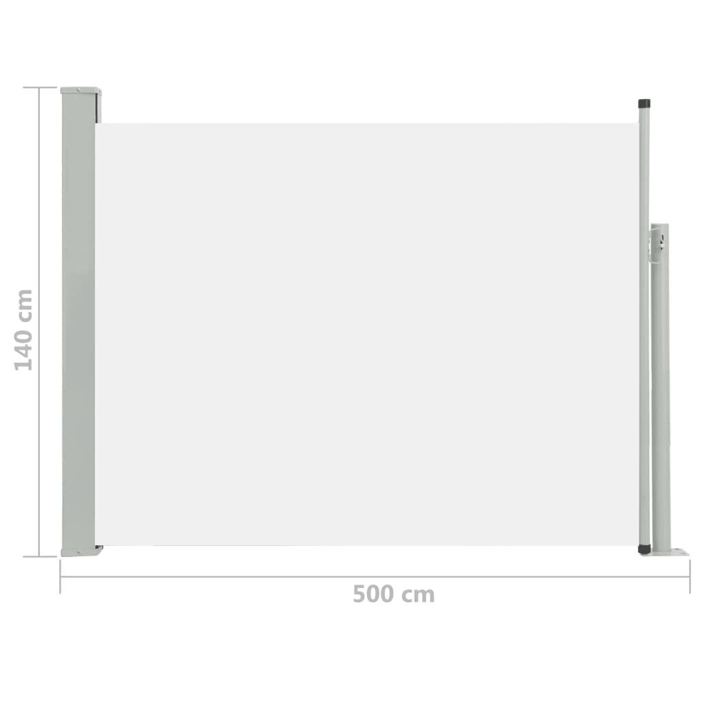 Sisäänvedettävä terassin sivumarkiisi 140x500 cm kerma hinta ja tiedot | Aurinkovarjot ja markiisit | hobbyhall.fi