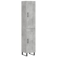 Kaappi betoninharmaa 34,5x34x180 cm tekninen puu hinta ja tiedot | Lipastot | hobbyhall.fi