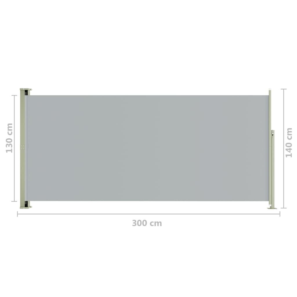 Sisäänvedettävä terassin sivumarkiisi 140x300 cm harmaa hinta ja tiedot | Aurinkovarjot ja markiisit | hobbyhall.fi