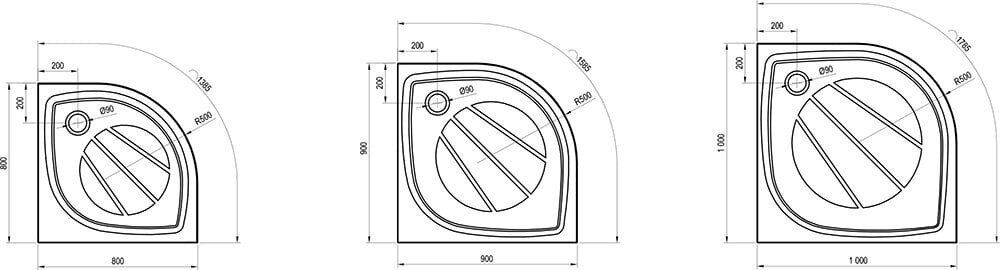 -Suihkuallas Elipso Pro, Ravak, Mitat: 80x80 hinta ja tiedot | Suihkualtaat | hobbyhall.fi