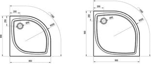 Suihkuallas Elipso Pro Flat, Ravak, Mitat:. 90x90 hinta ja tiedot | Suihkualtaat | hobbyhall.fi