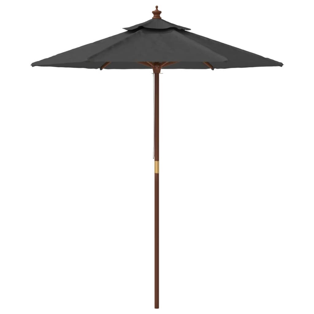 Puutarhan aurinkovarjo puutolppa antrasiitti 196x231 cm hinta ja tiedot | Aurinkovarjot ja markiisit | hobbyhall.fi