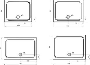 Suihkuallas Gigant Pro Chrome, Ravak, Mitat: 110x80 hinta ja tiedot | Suihkualtaat | hobbyhall.fi