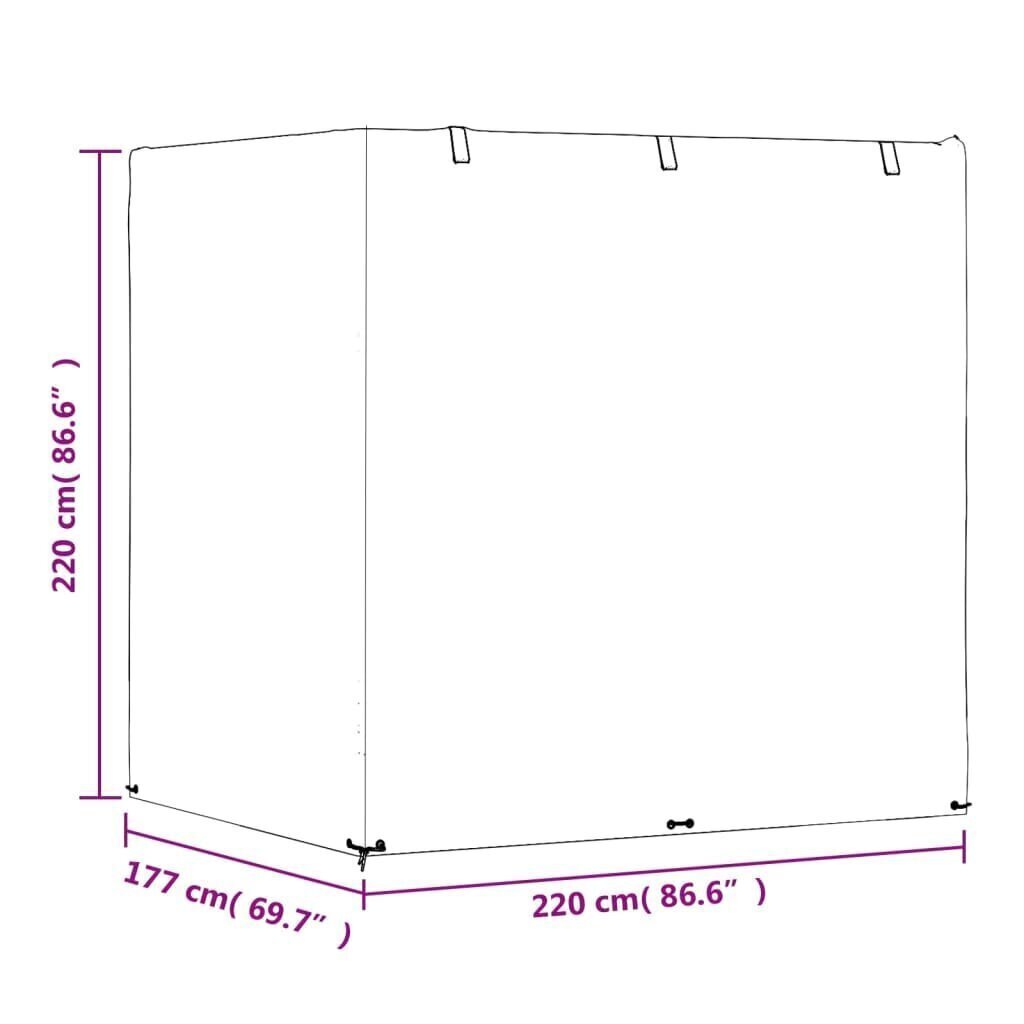 Keinun penkinsuoja 12 purjerengasta 220x177x220 cm polyeteeni hinta ja tiedot | Istuintyynyt, pehmusteet ja päälliset | hobbyhall.fi