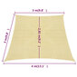 Aurinkopurje 160 g/m² beige 3/4x3 m HDPE hinta ja tiedot | Aurinkovarjot ja markiisit | hobbyhall.fi