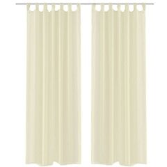 Kermanväriset Sheer Verhot 140 x 175 cm 2 kpl hinta ja tiedot | Verhot | hobbyhall.fi