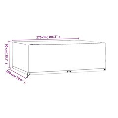 Puutarhakalustesuoja 12 purjerengasta 270x180x90 cm suorakaide hinta ja tiedot | Istuintyynyt, pehmusteet ja päälliset | hobbyhall.fi