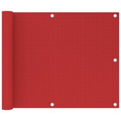 Parvekkeen suoja punainen 75x500 cm HDPE hinta ja tiedot | Aurinkovarjot ja markiisit | hobbyhall.fi