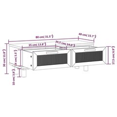 Sohvapöytä ruskea 80x40x30 cm tekninen puu ja täysi mänty hinta ja tiedot | Sohvapöydät | hobbyhall.fi