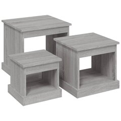 Sohvapöydät 3 kpl harmaa tekninen puu hinta ja tiedot | Sohvapöydät | hobbyhall.fi