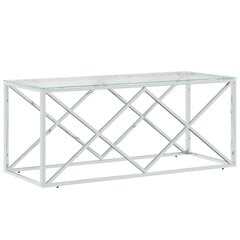 Sohvapöytä 110x45x45 cm ruostumaton teräs ja lasi hinta ja tiedot | Sohvapöydät | hobbyhall.fi