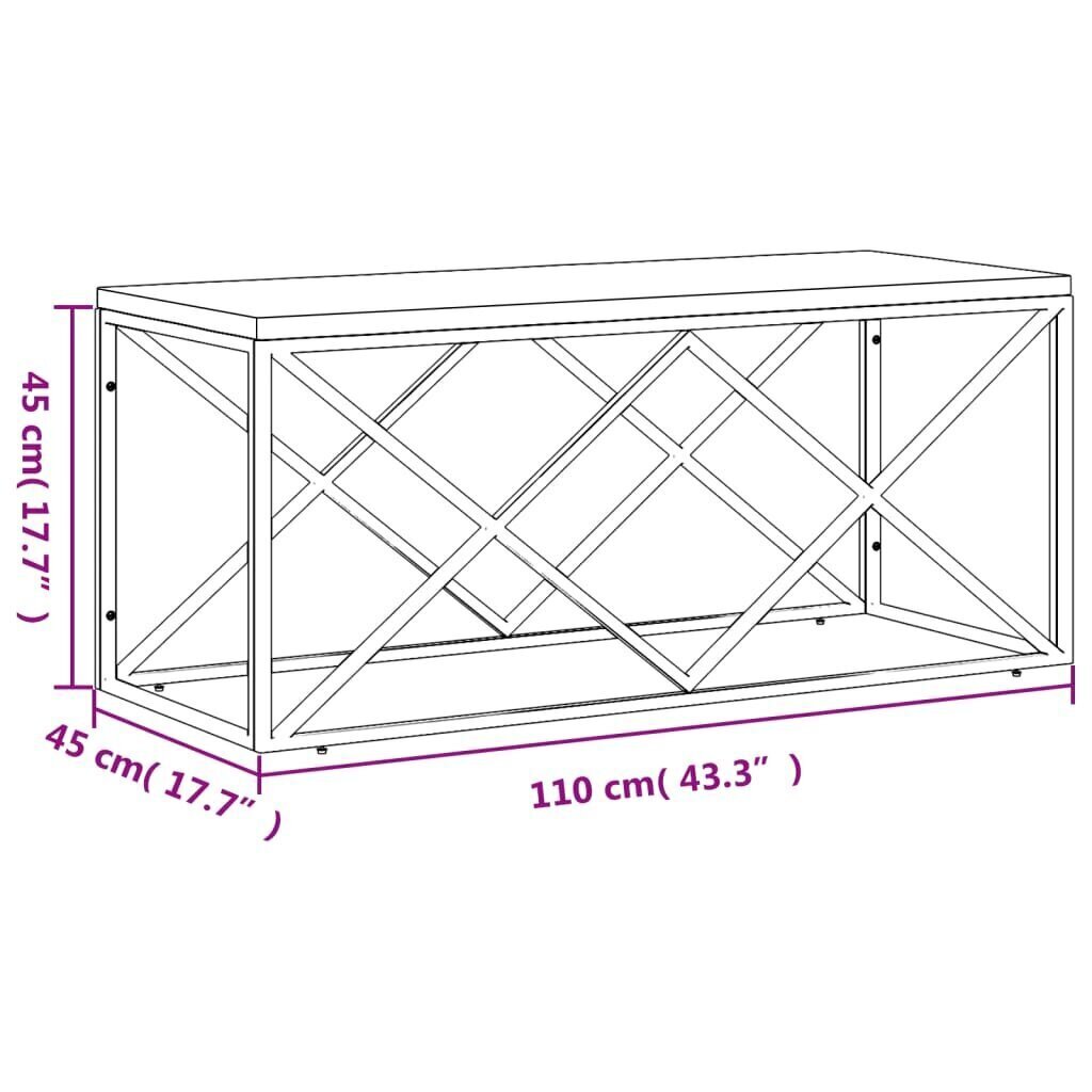 Sohvapöytä ruostumaton teräs ja kierrätetty täyspuu hinta ja tiedot | Sohvapöydät | hobbyhall.fi