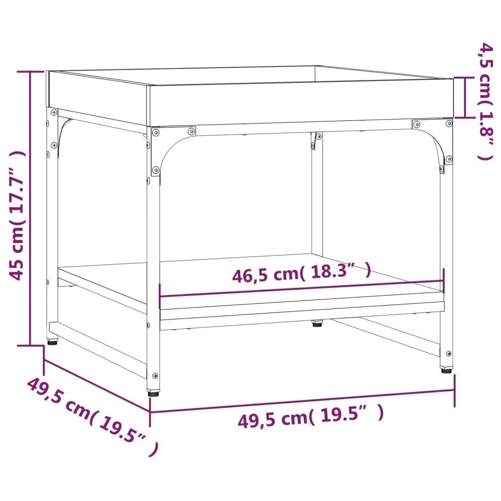 Sohvapöytä Sonoma-tammi 49,5x49,5x45 cm tekninen puu hinta ja tiedot | Sohvapöydät | hobbyhall.fi