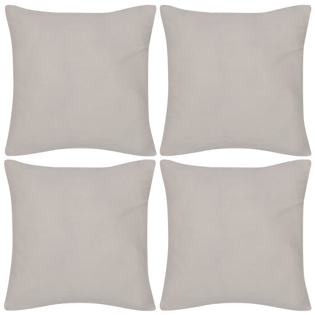 Beige Tyynynpäällinen 4 kpl Puuvilla 50 x 50 cm hinta ja tiedot | Pussilakanat ja tyynyliinat | hobbyhall.fi