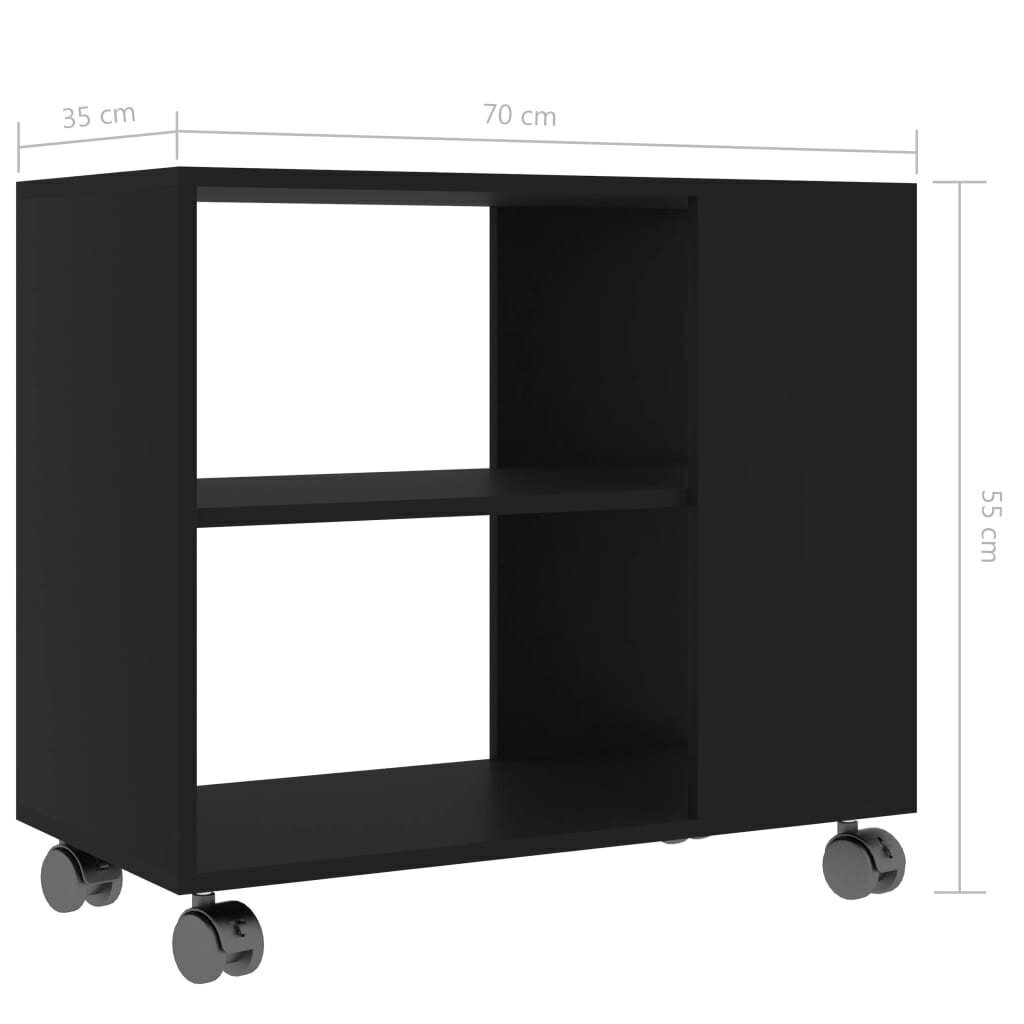 Sivupöytä musta 70x35x55 cm tekninen puu hinta ja tiedot | Sohvapöydät | hobbyhall.fi