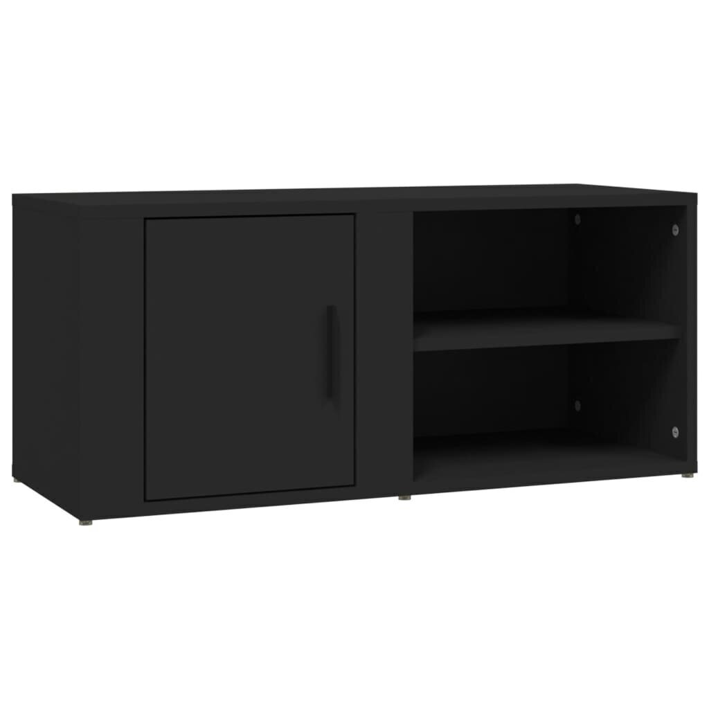 TV-taso musta 80x31,5x36 cm tekninen puu hinta ja tiedot | TV-tasot | hobbyhall.fi