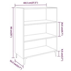 Senkki valkoinen 69,5x32,5x90 cm tekninen puu hinta ja tiedot | Olohuoneen kaapit ja lipastot | hobbyhall.fi