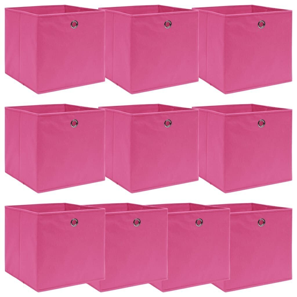 Säilytyslaatikot 10 kpl pinkki 32x32x32 cm kangas hinta ja tiedot | Säilytyslaatikot ja -korit | hobbyhall.fi