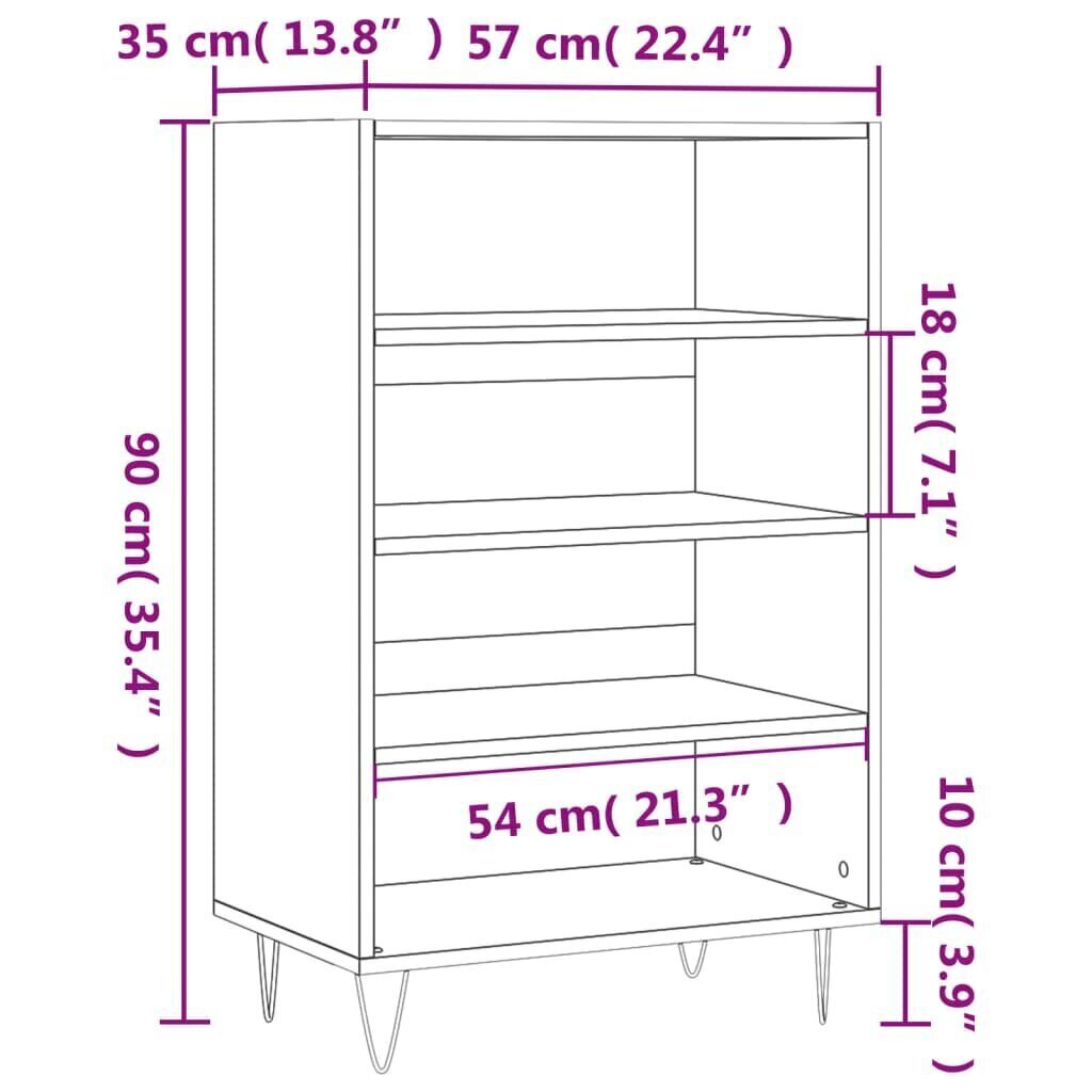 Kaappi harmaa Sonoma 57x35x90 cm tekninen puu hinta ja tiedot | Lipastot | hobbyhall.fi