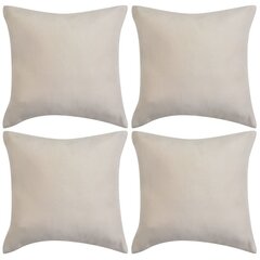 Tyynynpäällinen 4 kpl Keinomokka 50x50 cm Beige hinta ja tiedot | Pussilakanat ja tyynyliinat | hobbyhall.fi