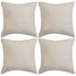 Tyynynpäällinen 4 kpl Keinomokka 50x50 cm Beige hinta ja tiedot | Pussilakanat ja tyynyliinat | hobbyhall.fi