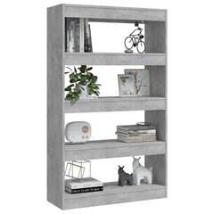 Kirjahylly/tilanjakaja betoninharmaa 80x30x135 cm lastulevy hinta ja tiedot | Hyllyt | hobbyhall.fi