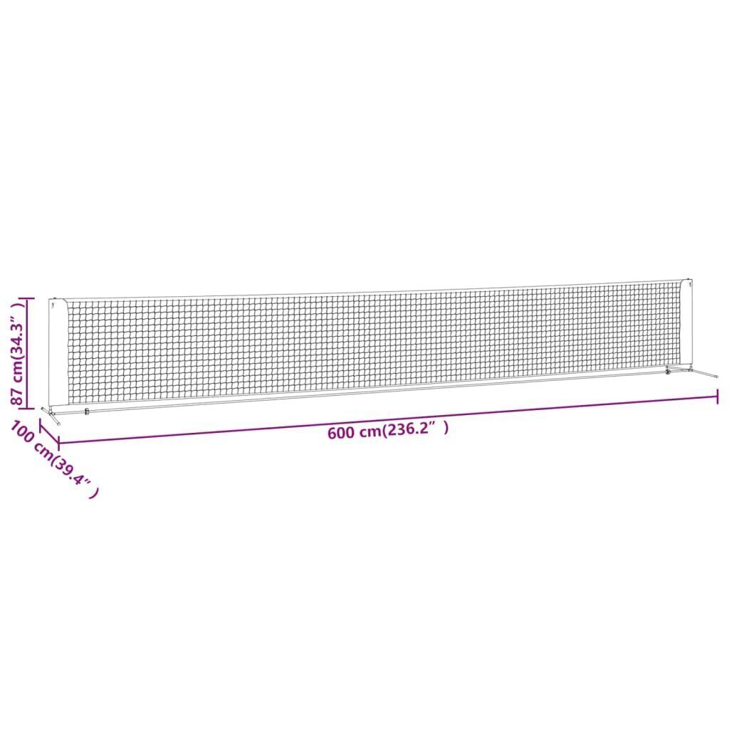 Tennisverkko musta ja punainen 600x100x87 cm polyesteri hinta ja tiedot | Tennisvälineet | hobbyhall.fi