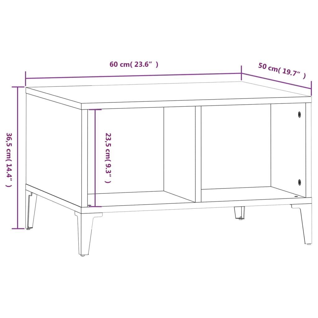 Sohvapöytä betoninharmaa 60x50x36,5 cm tekninen puu hinta ja tiedot | Sohvapöydät | hobbyhall.fi