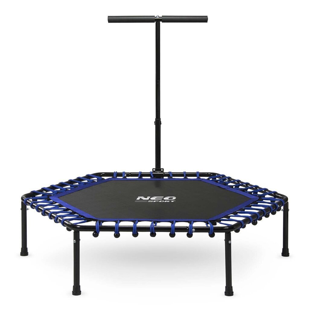 Fitness trampoliini kahvalla, kuusikulmainen, 127 cm., sininen hinta ja tiedot | Fitness-trampoliinit | hobbyhall.fi