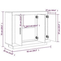 Senkki harmaa Sonoma 92x35x75 cm tekninen puu hinta ja tiedot | Olohuoneen kaapit ja lipastot | hobbyhall.fi