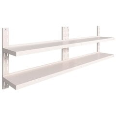 2-Krs kelluvat seinähyllyt 2 kpl ruostumaton teräs 240x30 cm hinta ja tiedot | Hyllyt | hobbyhall.fi