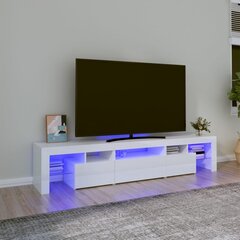 TV-kaappi LED-valolla, valkoinen, 200 x 36,5 x 40 cm, kiiltävä hinta ja tiedot | TV-tasot | hobbyhall.fi