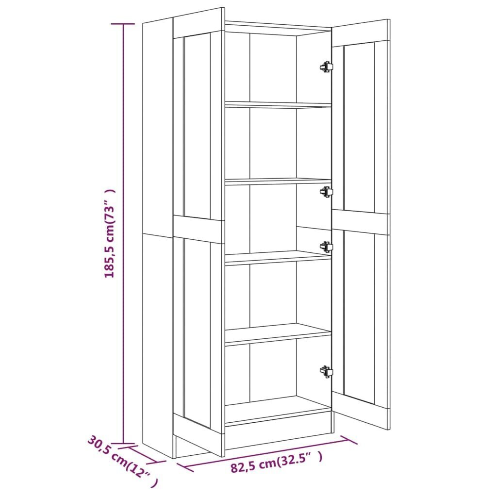 Kylpyhuoneen kaappi savutammi 82,5x30,5x185,5 cm tekninen puu hinta ja tiedot | Hyllyt | hobbyhall.fi