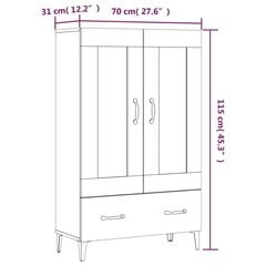 Kaappi Sonoma-tammi 70x31x115 cm tekninen puu hinta ja tiedot | Lipastot | hobbyhall.fi