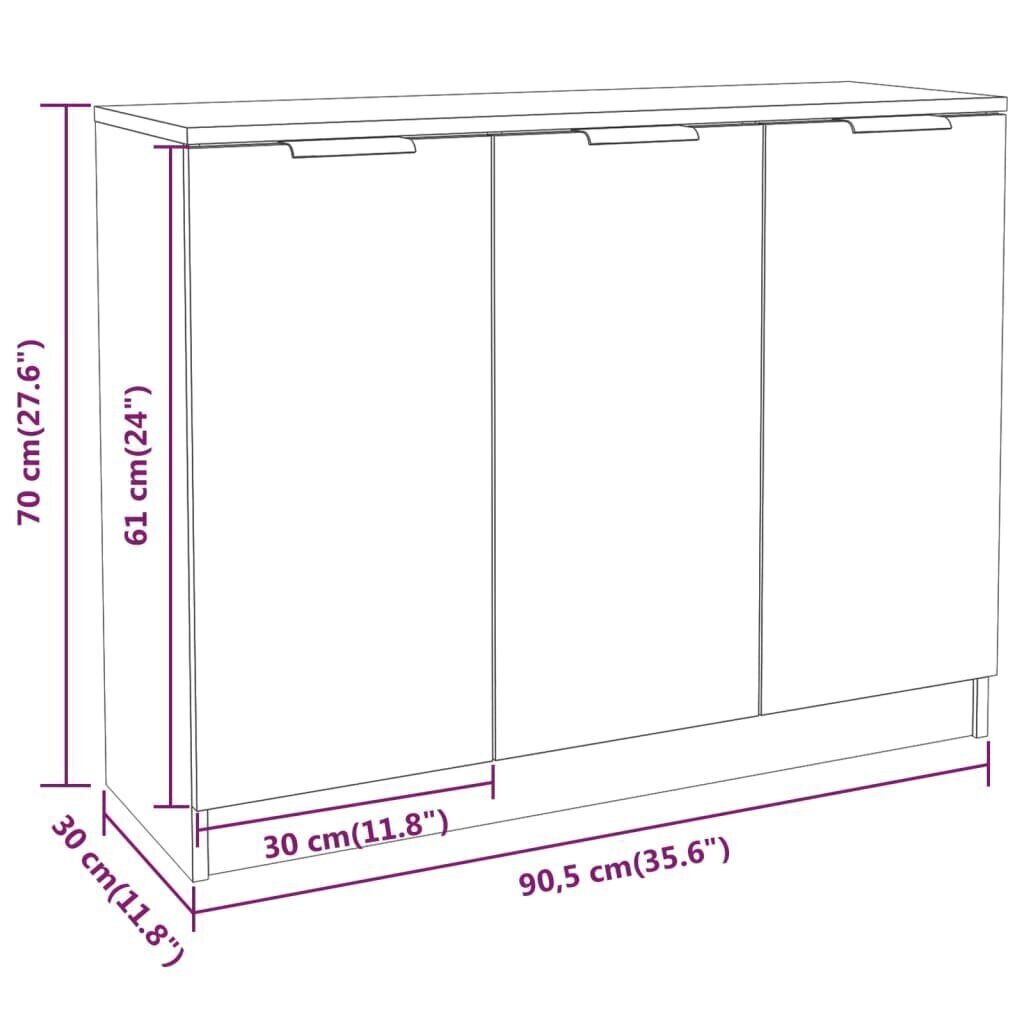 Senkki harmaa Sonoma 90,5x30x70 cm tekninen puu hinta ja tiedot | Olohuoneen kaapit ja lipastot | hobbyhall.fi