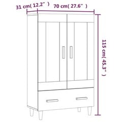 Kaappi betoninharmaa 70x31x115 cm tekninen puu hinta ja tiedot | Lipastot | hobbyhall.fi