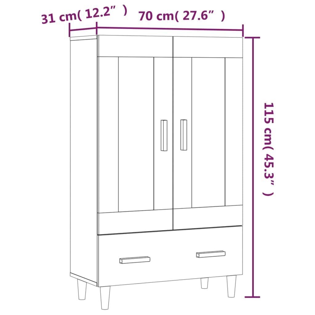 Kaappi betoninharmaa 70x31x115 cm tekninen puu hinta ja tiedot | Lipastot | hobbyhall.fi