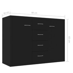 Senkki musta 88x30x65 cm lastulevy hinta ja tiedot | Olohuoneen kaapit ja lipastot | hobbyhall.fi