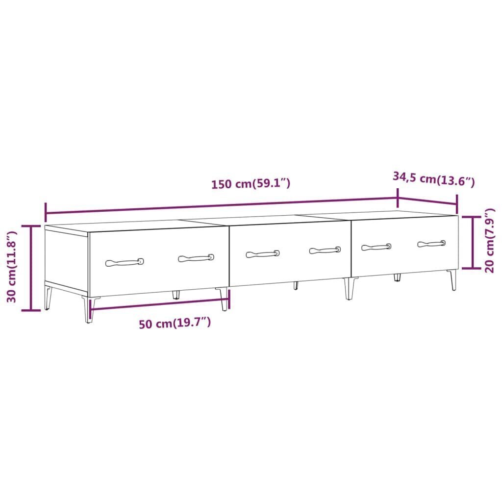 TV-taso musta 150x34,5x30 cm tekninen puu hinta ja tiedot | TV-tasot | hobbyhall.fi