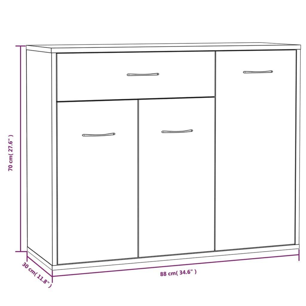 Senkki ruskea tammi 88x30x70 cm tekninen puu hinta ja tiedot | Olohuoneen kaapit ja lipastot | hobbyhall.fi