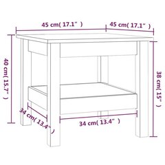 Sohvapöytä harmaa 45x45x40 cm täysi mänty hinta ja tiedot | Sohvapöydät | hobbyhall.fi