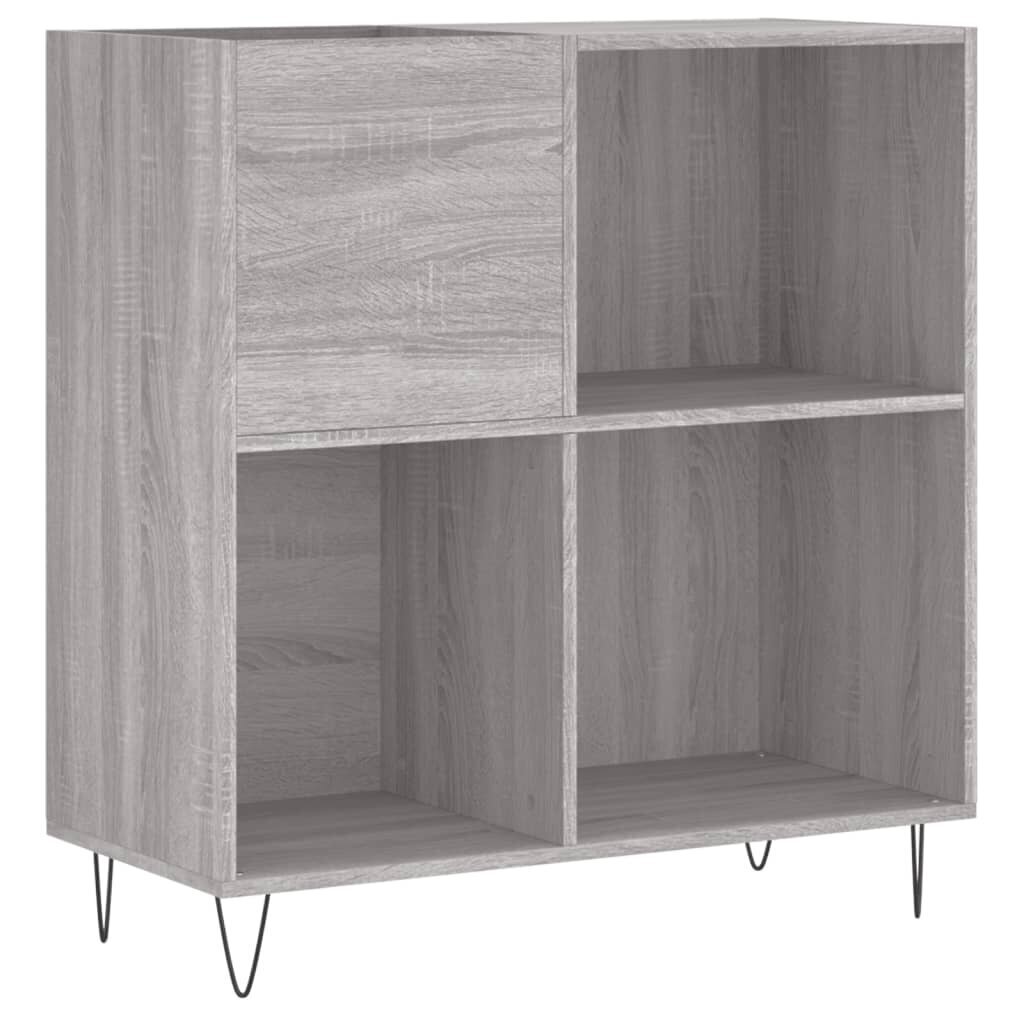 LP-levyjen säilytyskaappi harmaa Sonoma 84,5x38x89 cm puu hinta ja tiedot | Kaapit | hobbyhall.fi