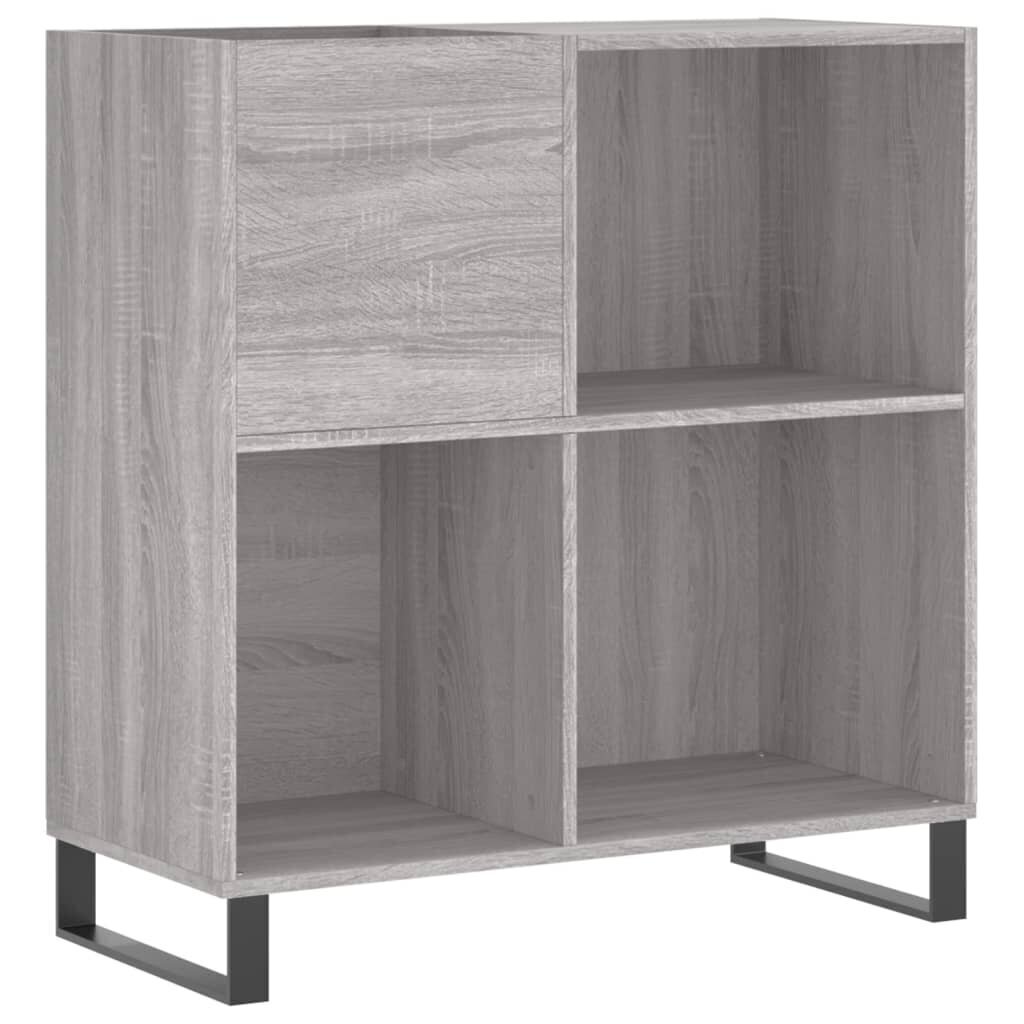 LP-levyjen säilytyskaappi harmaa Sonoma 84,5x38x89 cm puu hinta ja tiedot | Kaapit | hobbyhall.fi