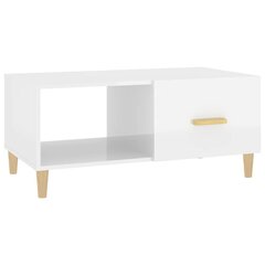 Sohvapöytä korkeakiilto valkoinen 89,5x50x40 cm tekninen puu hinta ja tiedot | Sohvapöydät | hobbyhall.fi