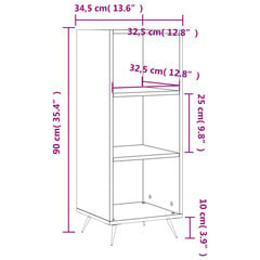 Hyllykaappi valkoinen 34,5x32,5x90 cm tekninen puu hinta ja tiedot | Olohuoneen kaapit ja lipastot | hobbyhall.fi